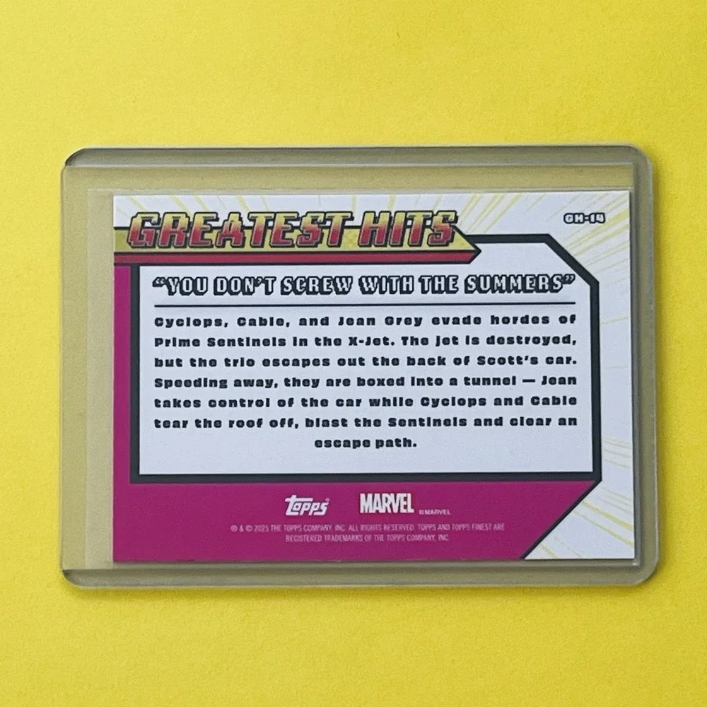 2025 Topps Finest Marvel‎ Greatest Hits GH-14 X-Men Insert Card